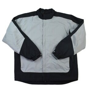 FootJoy DryJoys Mens Golf Jacket Light Gray Black Full Zip Performance XL